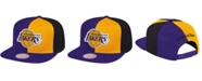 Mitchell & Ness Men's Purple, Gold-Tone Los Angeles Lakers Pinwheel Snapback Adjustable Hat